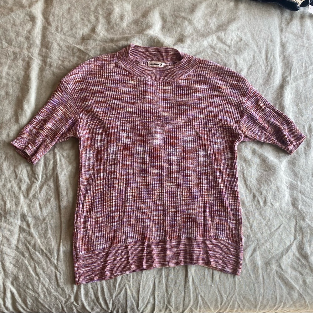Natura retro short-sleeved Mockneck